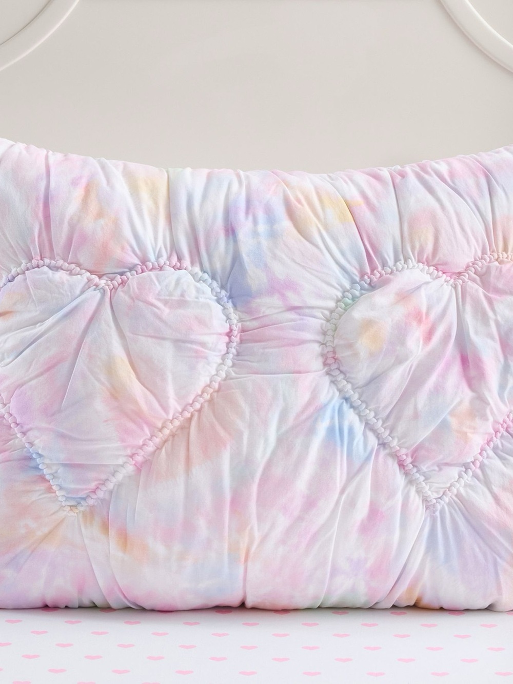 Textured Tie-Dye Heart Shams